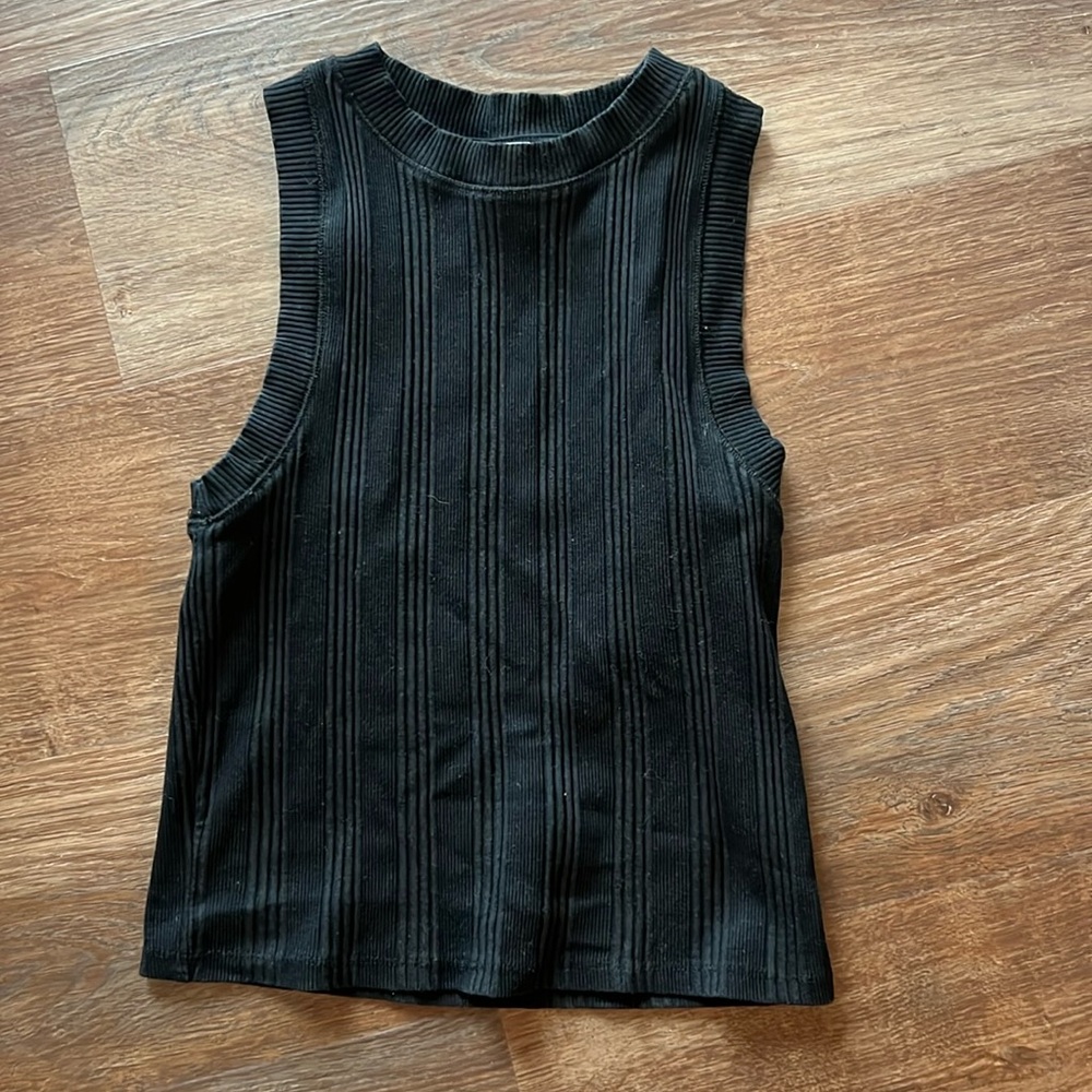 Zara black ribbed tank top